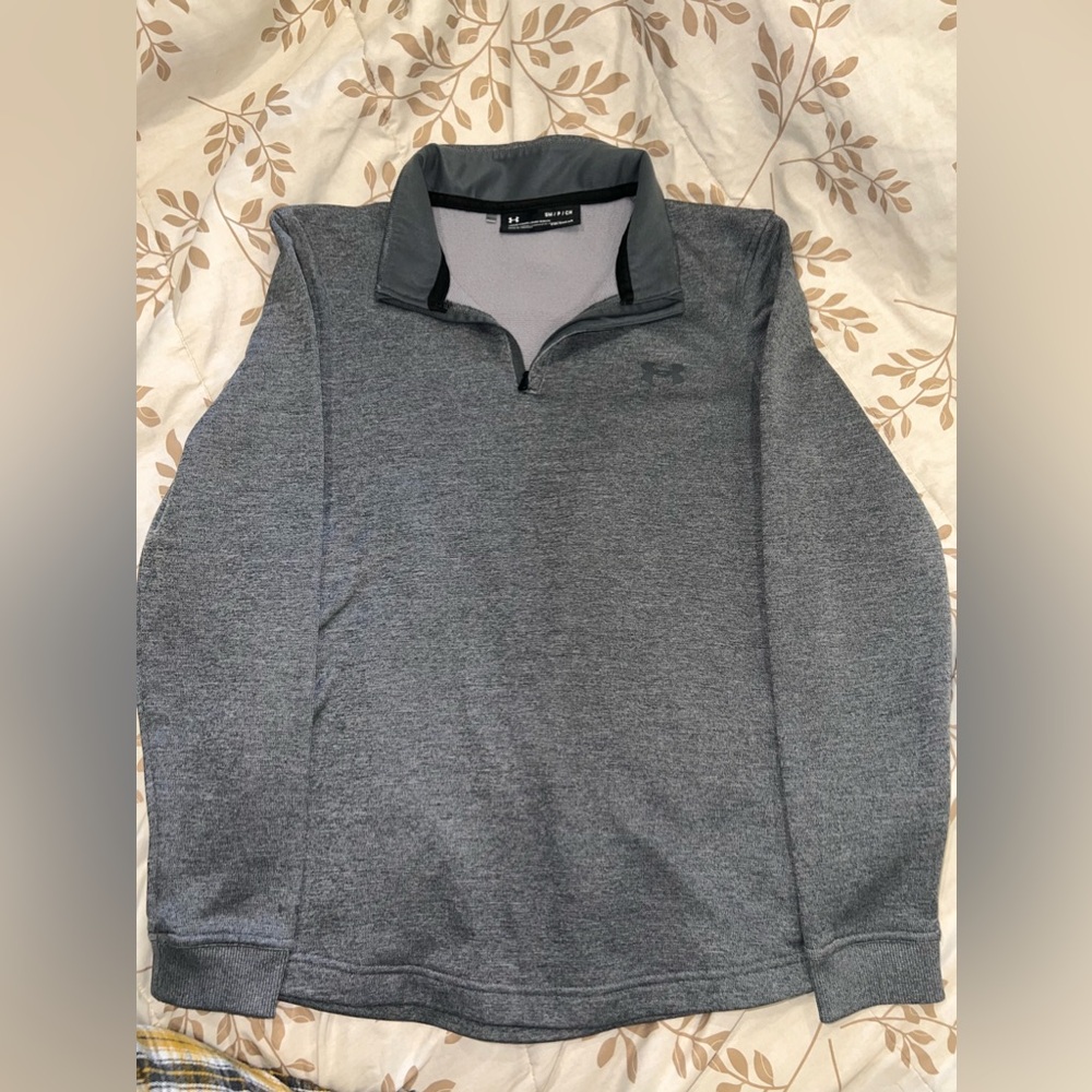 Under Armour Storm 1/4 Zip Men's Small Sweater Fleece Pitch Gray